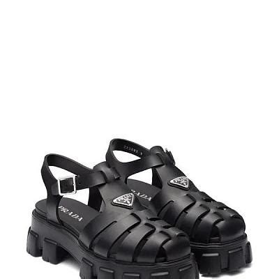 prada jelly shoes|prada leather sandals.